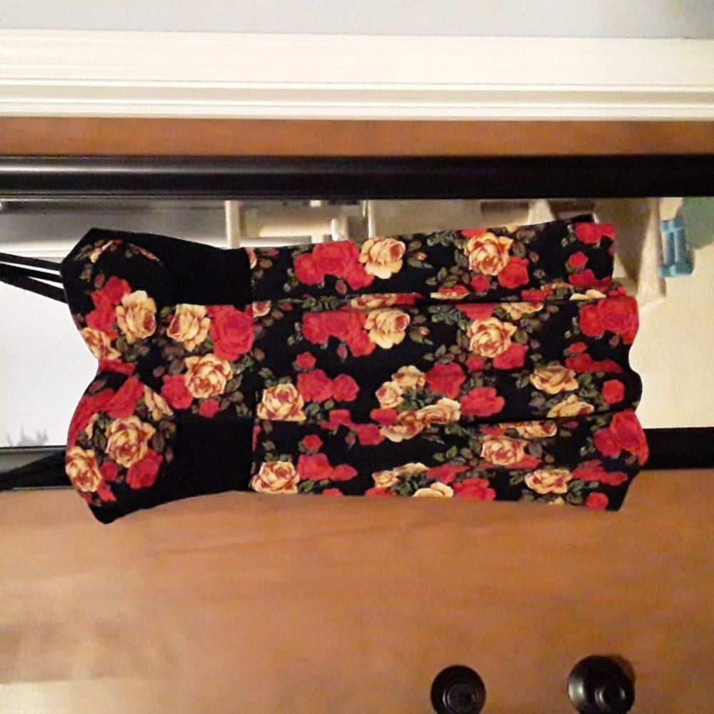 Material Girl grunge floral Cottagecore bustier dress M goth